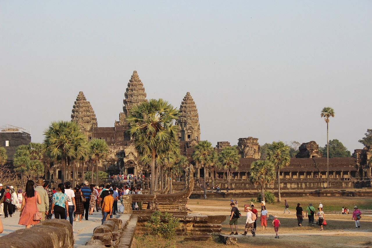 Tourists at Angkor Wat Cambodia